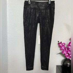 Athleta Chaturanga Metallic Crackle Leggings